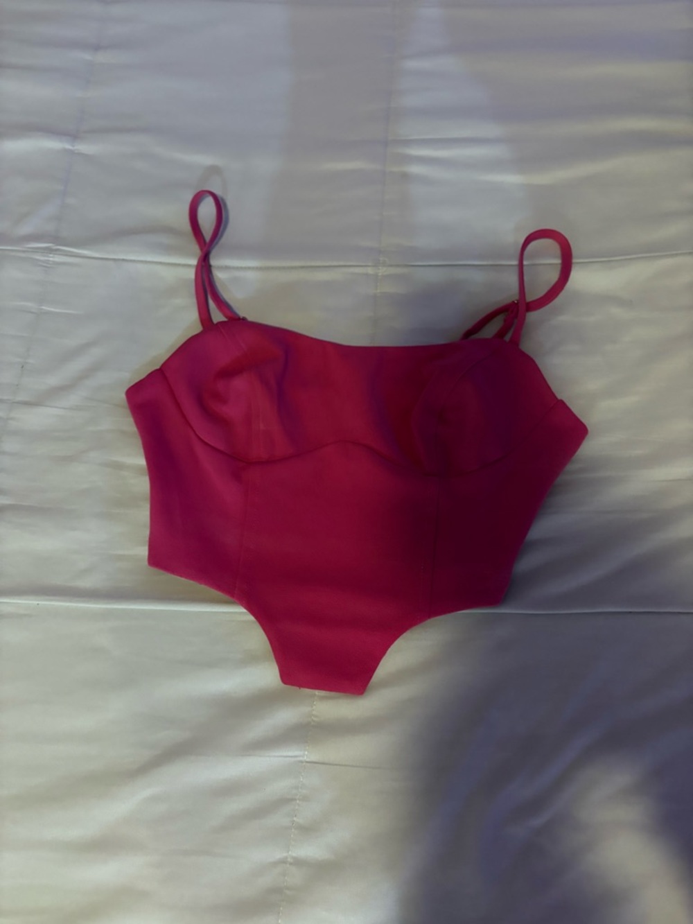 Forever 21 Fuchsia Bustier Bandeau Crop Top